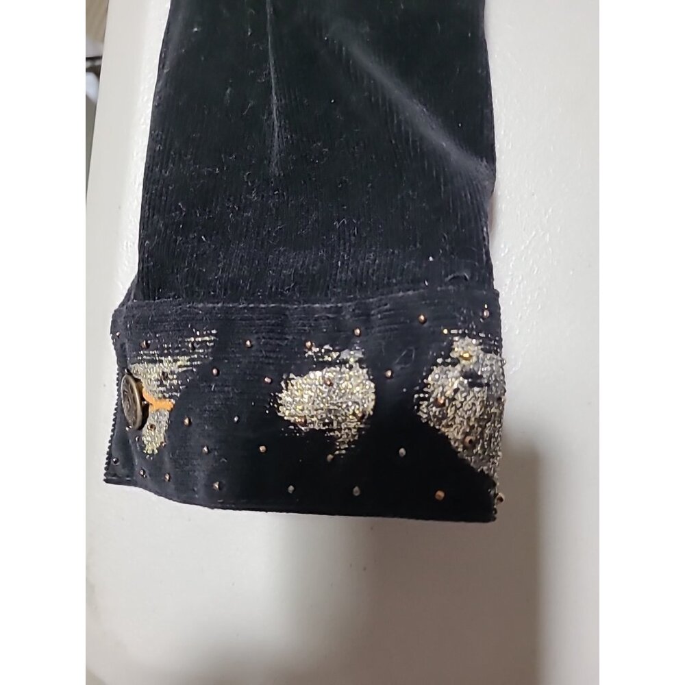 Y2K Vintage Agaci Too Corduroy Fitted Blazer Jacket Crop Gliltter Embellished - Picture 9 of 16